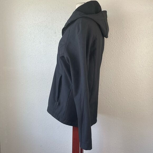 Kirkland Black Hooded Full Zip Jacket Size L EUC - Picture 3 of 6